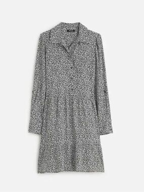 Madewell Black Floral Button Front Shirt Dress Medium